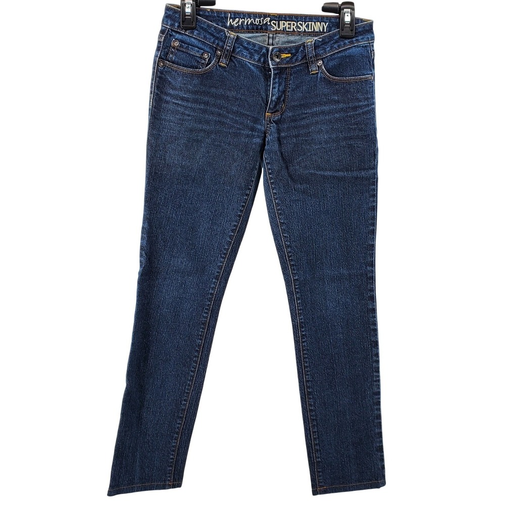 Bullhead Hermosa Super Skinny Jeans Juniors 5R Dark‎ Wash Blue Low Rise Stretch